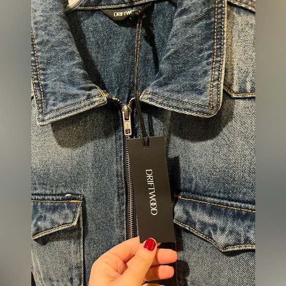 Denim jumpsuit with floral detail - Picture 5 of 5